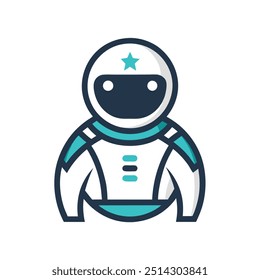 Minimalist Astronaut logo icon vector template on white background