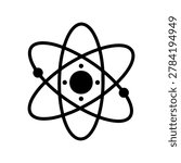 Minimalist Atom Symbol Silhouette Vector Icon