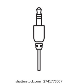 Minimalist Audio Jack Connector Jack Plug Line Art Icon for Sound and Music Electronics