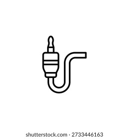 Minimalist Audio Jack Plug Connector Cable Line Icon Design