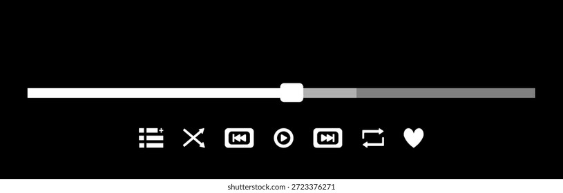 Plantilla de interfaz de usuario de reproductor de audio minimalista con controles simples y diseño limpio. Adecuado para canciones o lista de reproducción de podcast, proyectos de Web, App móviles