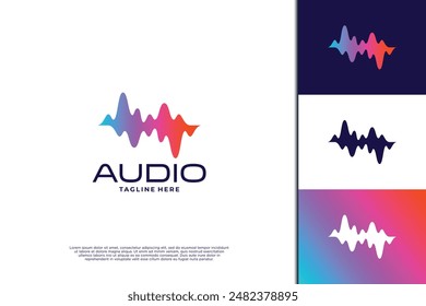 Minimalist audio wave logo design