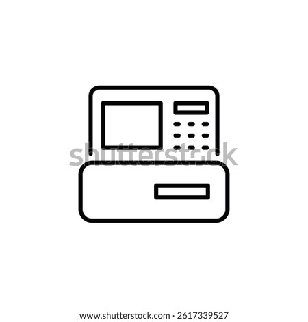 Minimalist Automated Teller Machine Icon: Streamlined Financial Transaction