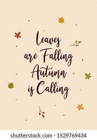 Minimalist autumn background with laeves. Can be used for poster, flyer, banner, invitation or greeting card. Vector illustration template.