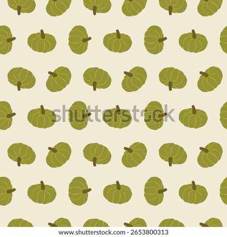Minimalist autumn Cucurbita maxima pumpkin squash illustration fall theme seamless pattern vector