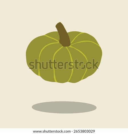 Minimalist autumn Cucurbita maxima pumpkin squash illustration fall theme vector