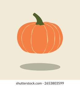 Minimalista outono jack o lanterna gigante abóbora squash ilustração outono tema vetor