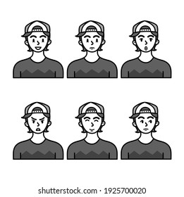 vector de línea plana avatar minimalista