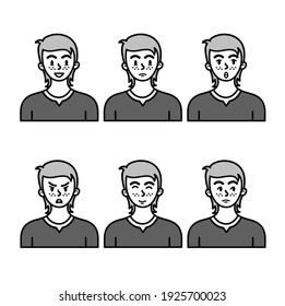 vector de línea plana avatar minimalista