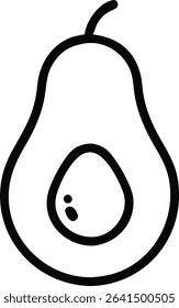 Minimalist Avocado Line Art Icon