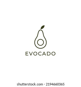 minimalist avocado logo, vector illustration 