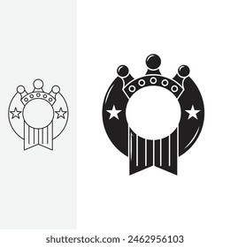 minimalist award badge, monoline style and silhouette stylish.