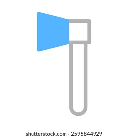 Minimalist Axe Icon in Blue and Gray Colors