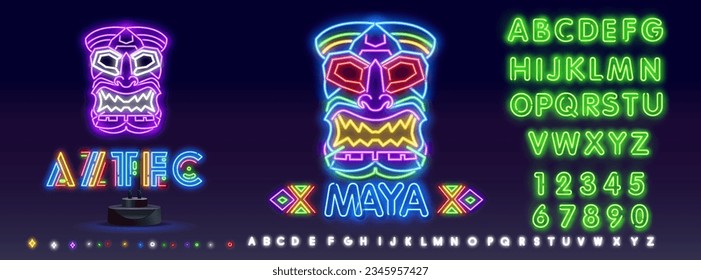 Minimalist Aztec Mask Logo Vector Design Clean and Elegant Tribal Face Mask Icon with Aztec Influences