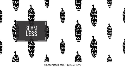 Minimalist baby seamless pattern with fir cone. Scandinavian style illustration background for nursery in nordic style on white background.