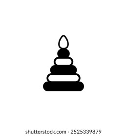 Minimalist baby stacking rings toy icon, perfect for child development and educational purposes.