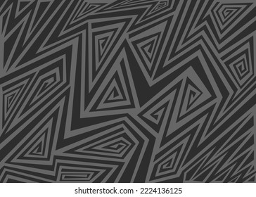 Minimalist background with abstract geometric and curly lines. Simple Aztec ornament