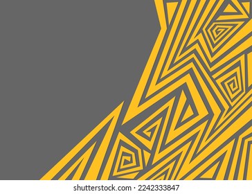 Minimalist background with abstract geometric and curly lines and with some copy space area. Simple Aztec ornament