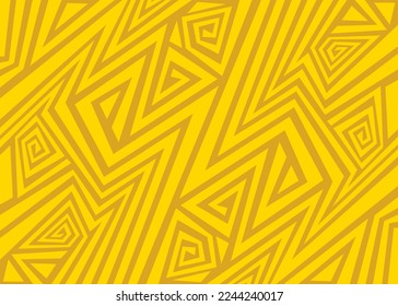 Minimalist background with abstract geometric and curly lines. Simple Aztec ornament