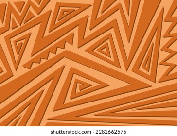 Minimalist background with abstract geometric and curly lines. Simple Aztec ornament