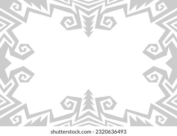 Minimalist background with abstract geometric and curly lines and with some copy space area. Simple Aztec ornament