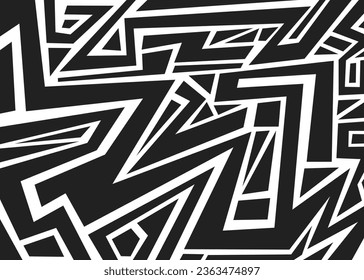 Minimalist background with abstract geometric lines. Simple Aztec ornament