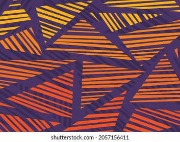 Minimalist background with abstract triangle stripe pattern with sunset color theme