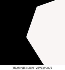 Minimalist background with black and white background, featuring sharp geometric shapes. Black and white create a bold contrast. Frame vector with copy space.