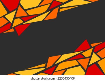 Minimalistischer Hintergrund mit buntem geometrischem Dreieck-Muster und etwas Kopienraum