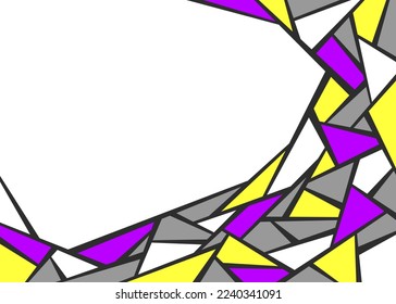 Fondo minimalista con un patrón de triángulo geométrico colorido y un área de espacio de copia