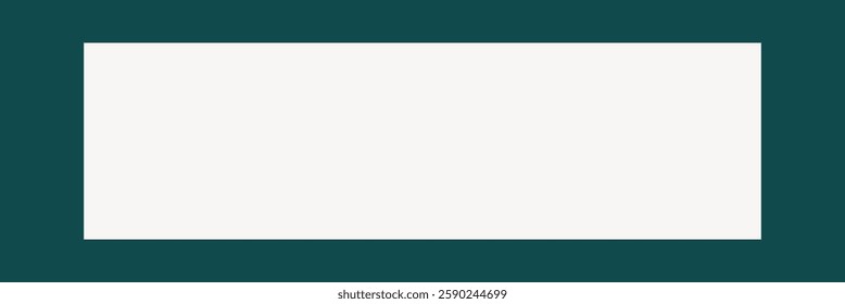 Minimalist background with a dark teal border and a smooth white center. The teal background frames the white background cleanly. Frame vector with copy space.