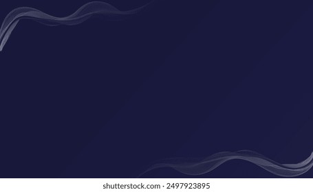 Diseño de fondo minimalista con degradado azul oscuro. Decorado con corrientes voladoras translúcidas de humo o vapor