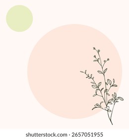Minimalist background design with leaves