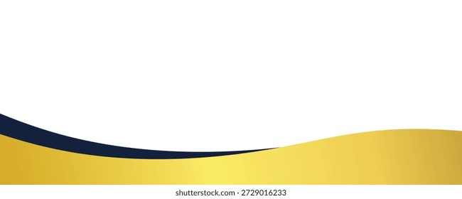 Un fondo minimalista con elegantes curvas fluidas en azul marino y amarillo dorado en la parte inferior, proporcionando un aspecto profesional y moderno.