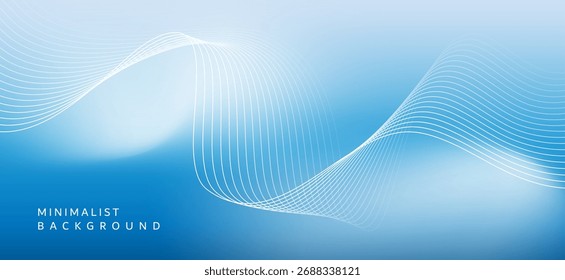 Minimalist background emphasizes simplicity but looks modern. Thin white wavy lines flow through the image, gradually flowing from left to right, creating dimension and feeling.