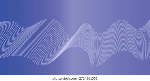 Um plano de fundo minimalista que enfatiza a simplicidade, mas encantador, com linhas onduladas brancas que fluem contra um plano de fundo gradiente azul.