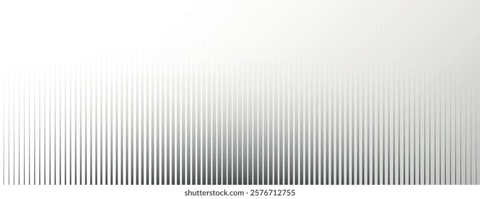 Minimalist background with a gradient style, featuring black and white vertical lines. The black and white background has a sleek texture. Gradient patterned background vector. Gray background.
