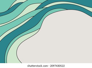 Minimalist background with gradient waving lines pattern and some copy space area