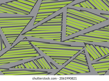 Minimalist background with green abstract triangle stripe pattern
