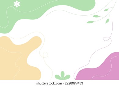 Minimalist background green orange pink line