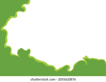 Minimalist background with green waving liquid pattern and some copy space area