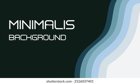minimalist background image featuring a gradient of blue and white waves on a dark green background.