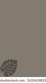 Fondo minimalista con hojas en la esquina inferior izquierda