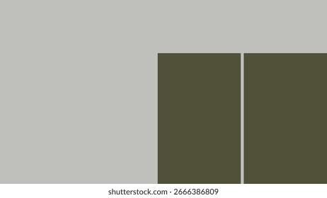 Minimalistischer Hintergrund mit hellgrauem und olivgrünem. Der Hintergrund ist in kräftigen Farben gehalten, wodurch ein eleganter und moderner Look entsteht. Hintergrund mit Kopienraum-Vektor.