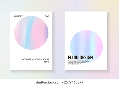 Minimalist Background. Memphis Vector. Color Presentation. Colourful Prism Template. Purple Gradient Label. Digital Banner. Iridescent Pattern. Blue Minimalist Background
