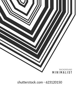 Minimalist background. Monochrome abstractionism style. Black and white design. Hexagonal art tiles.