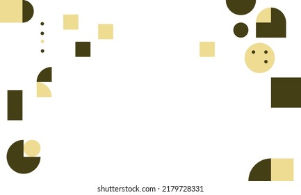 fondo minimalista con formas geométricas oliv verde y amarillo con lugar para el texto. ilustración vectorial