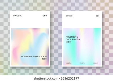 Minimalist Background. Pink Hologram Cover. Vintage Concept. Digital Banner. 1980 Pattern. Holograph Shape. Colorful Pearl Illustration. Blue Minimalist Background