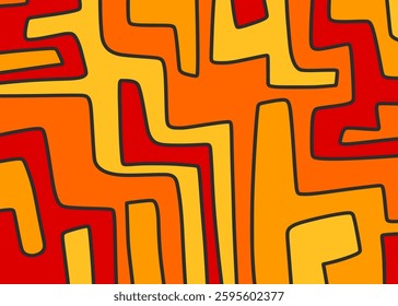 Minimalist background with seamless colorful maze line pattern