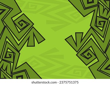 Minimalist background with simple geometric Aztec pattern and with some copy space area